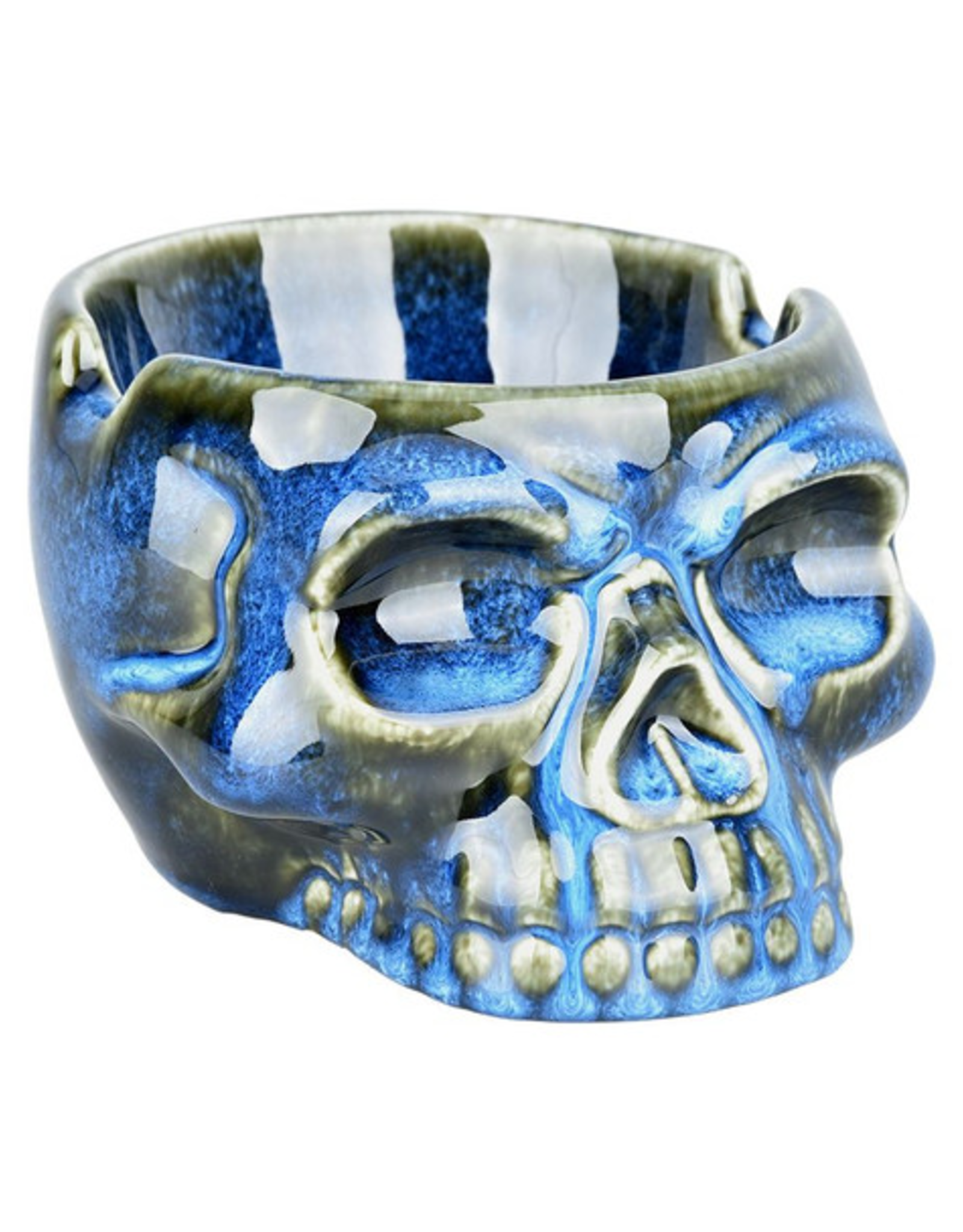4.75" Glazed Skull Ashtray