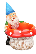 3.5" Smoking Gnome Mushroom Ceramic Ashtray