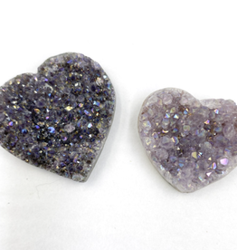 Heart - Angel Aura Amethyst Cluster (Extra Small)