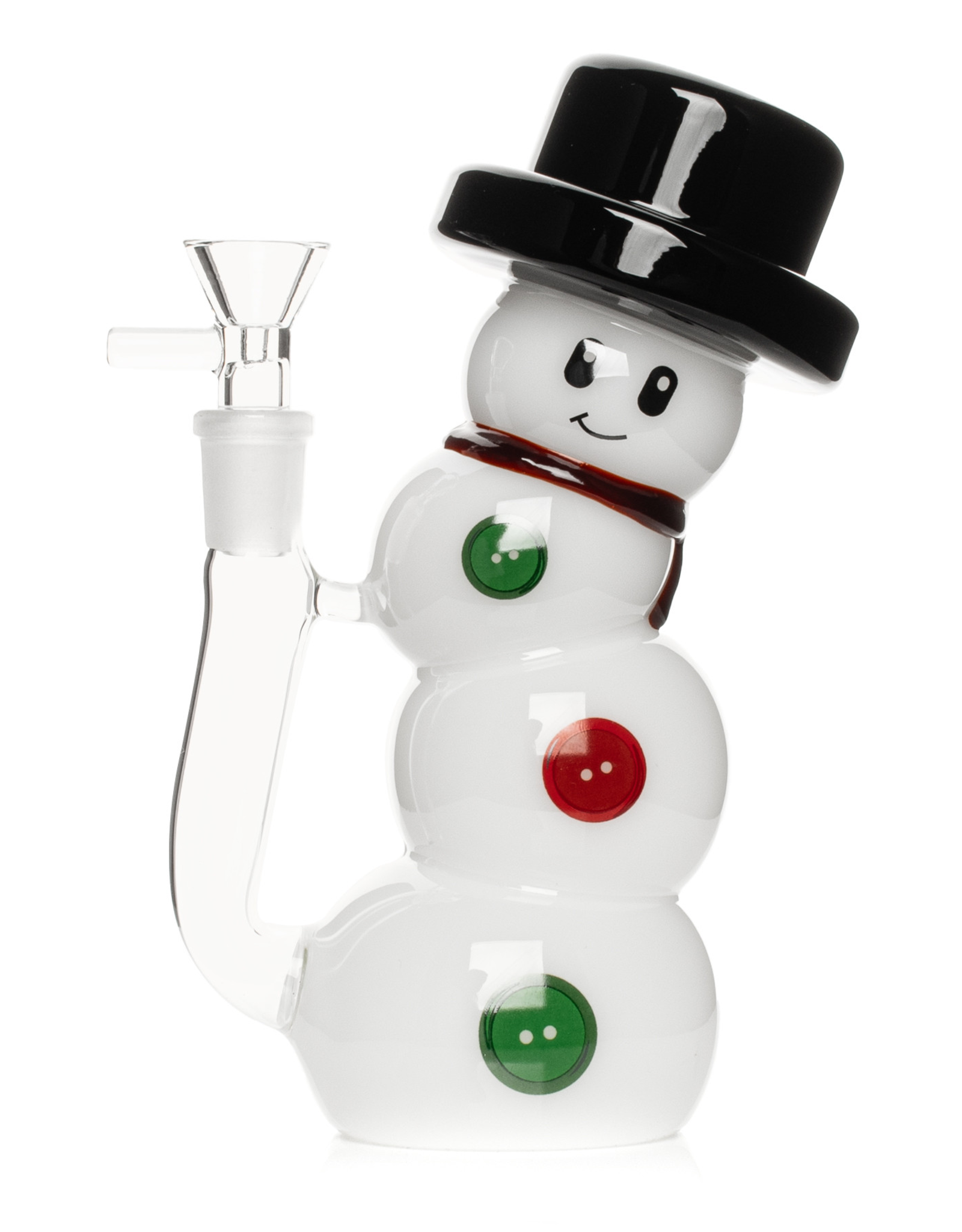 Red Eye Glass 7" Snowman Bubbler by Red Eye Glass