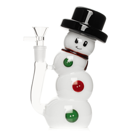 Red Eye Glass 7" Snowman Bubbler by Red Eye Glass