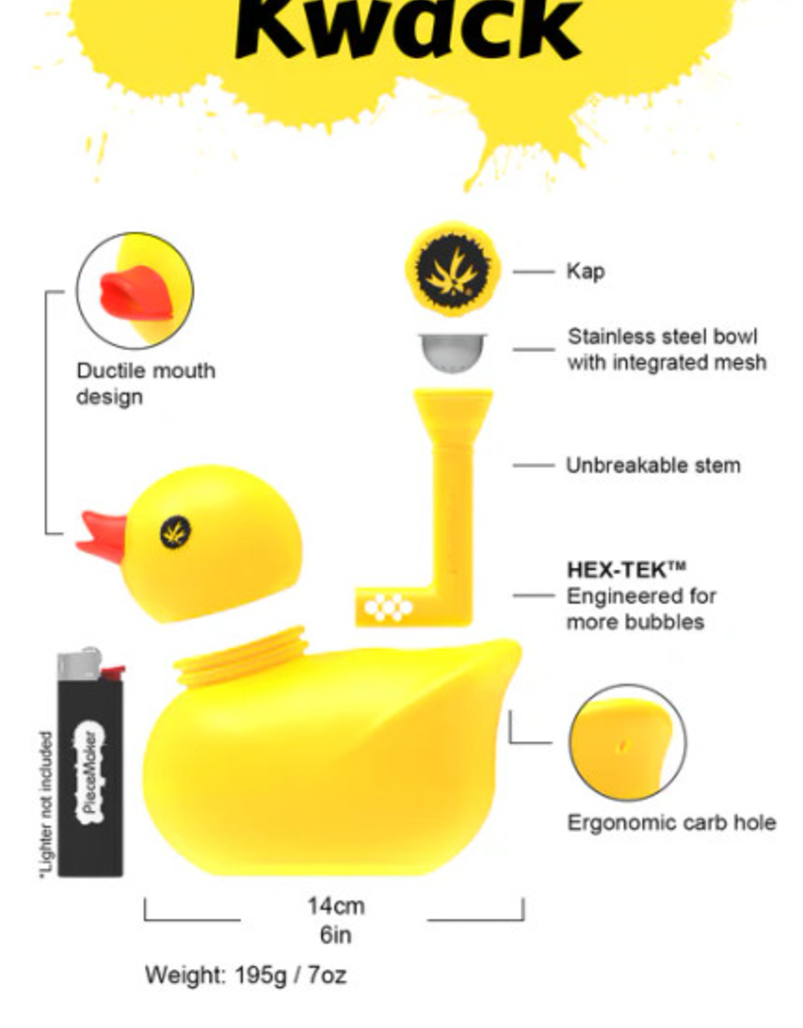 PieceMaker Pride Kwack Silicone Bubbler