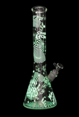 15" 7mm Optical Illusion Glow-in-the-Dark Bong by Cheech & Chong Glass