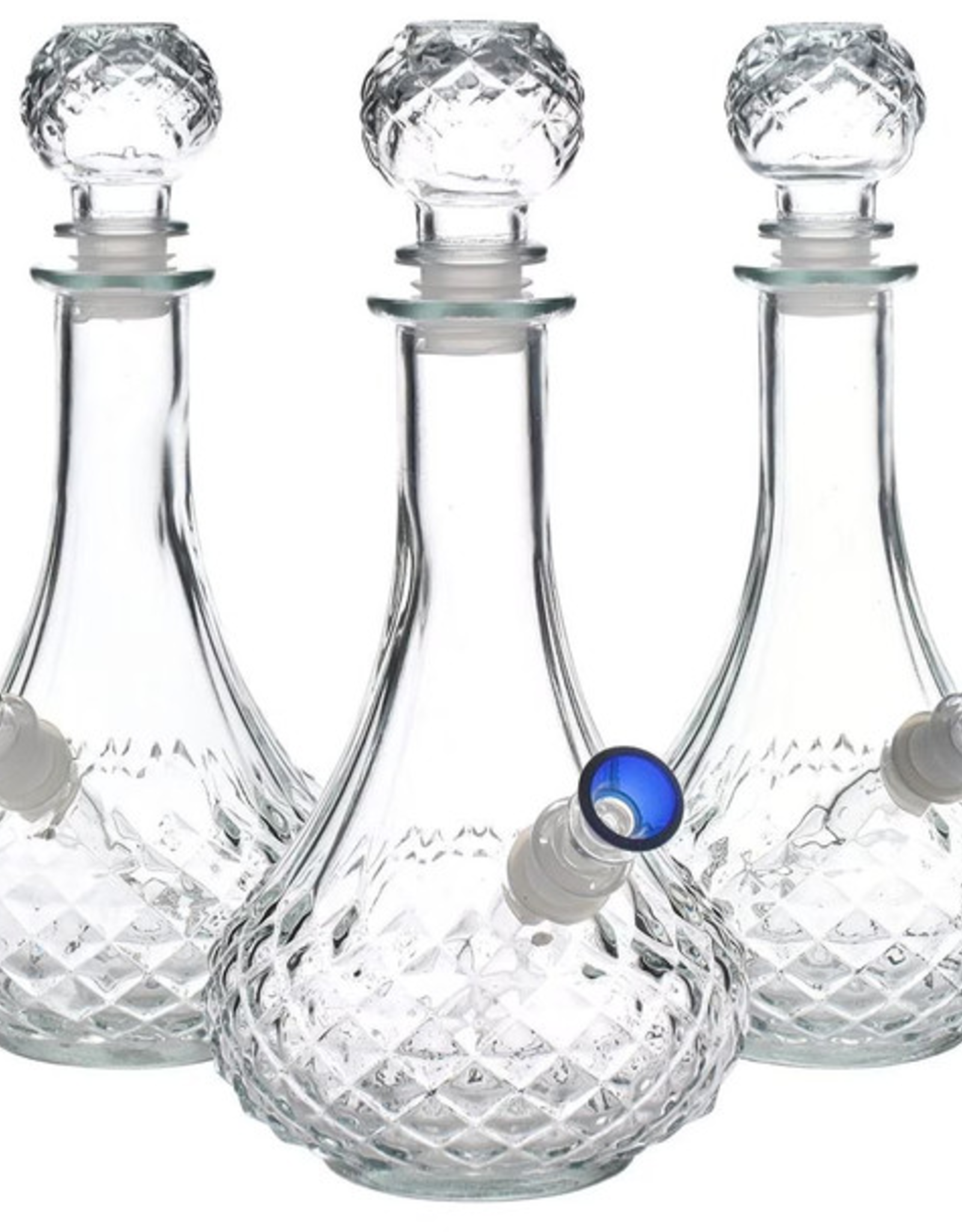 8.5" Long Neck Decanter Style Glass Water Pipe w/ Cap