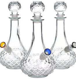 8.5" Long Neck Decanter Style Glass Water Pipe w/ Cap