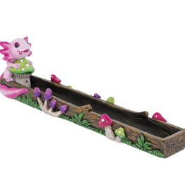 10.5" Pink Axolotl Mushroom Incense Burner