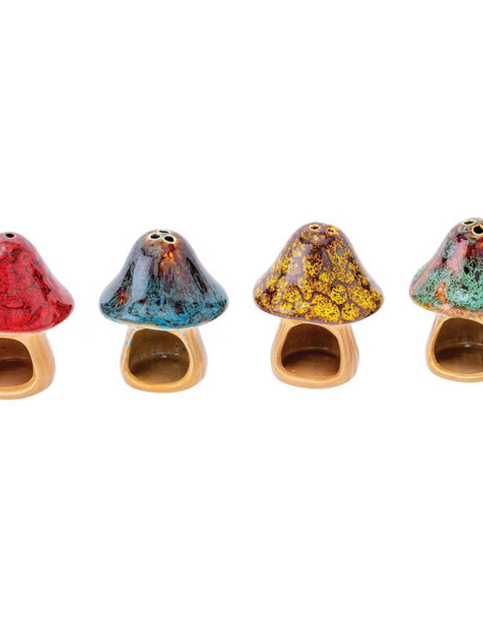 2.75" Small Glazed Mushroom Cone Ceramic Incense Burner