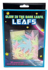 Hemp Leaves Glow In The Dark Wall Stickers - 50 Pack