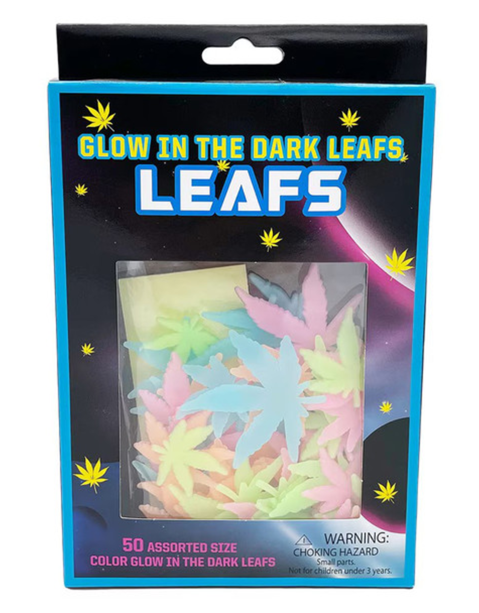 Hemp Leaves Glow In The Dark Wall Stickers - 50 Pack