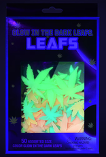 Hemp Leaves Glow In The Dark Wall Stickers - 50 Pack