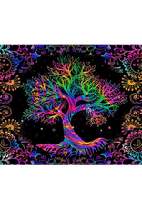 A Special Tree Black Light Reactive Wall Tapestry - 81"x53"