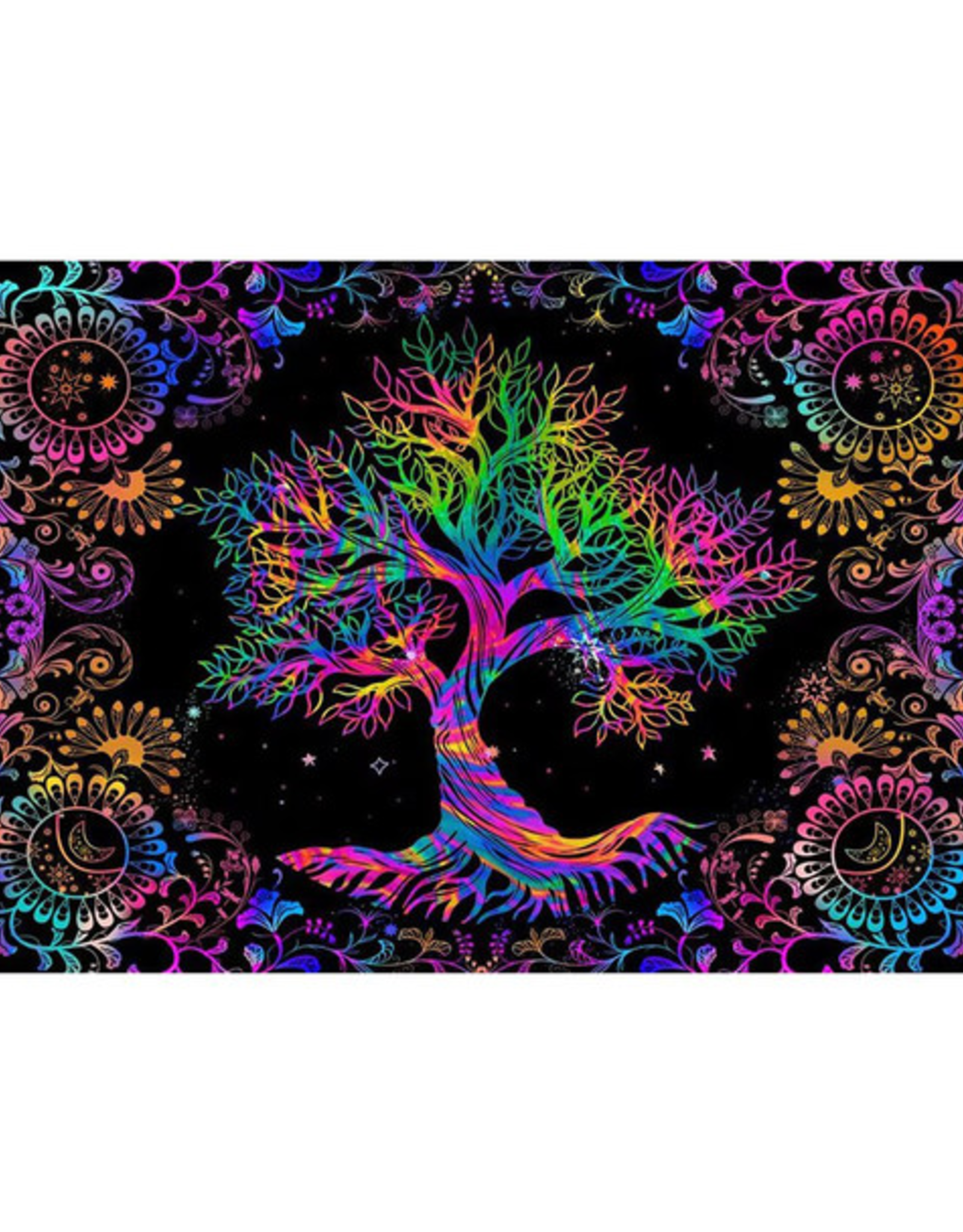 A Special Tree Black Light Reactive Wall Tapestry - 81"x53"
