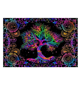 A Special Tree Black Light Reactive Wall Tapestry - 81"x53"