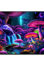 Mushroom World Black Light Reactive Wall Tapestry - 81"x53"