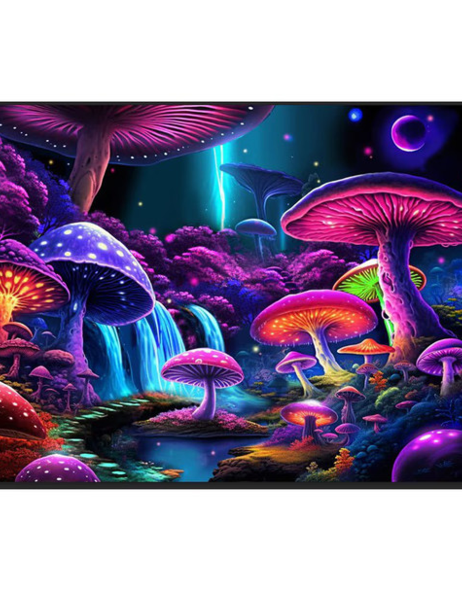 Mushroom World Black Light Reactive Wall Tapestry - 81"x53"