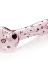 Red Eye Glass 4.5" Floating Hearts Hand Pipe by Red Eye Glass