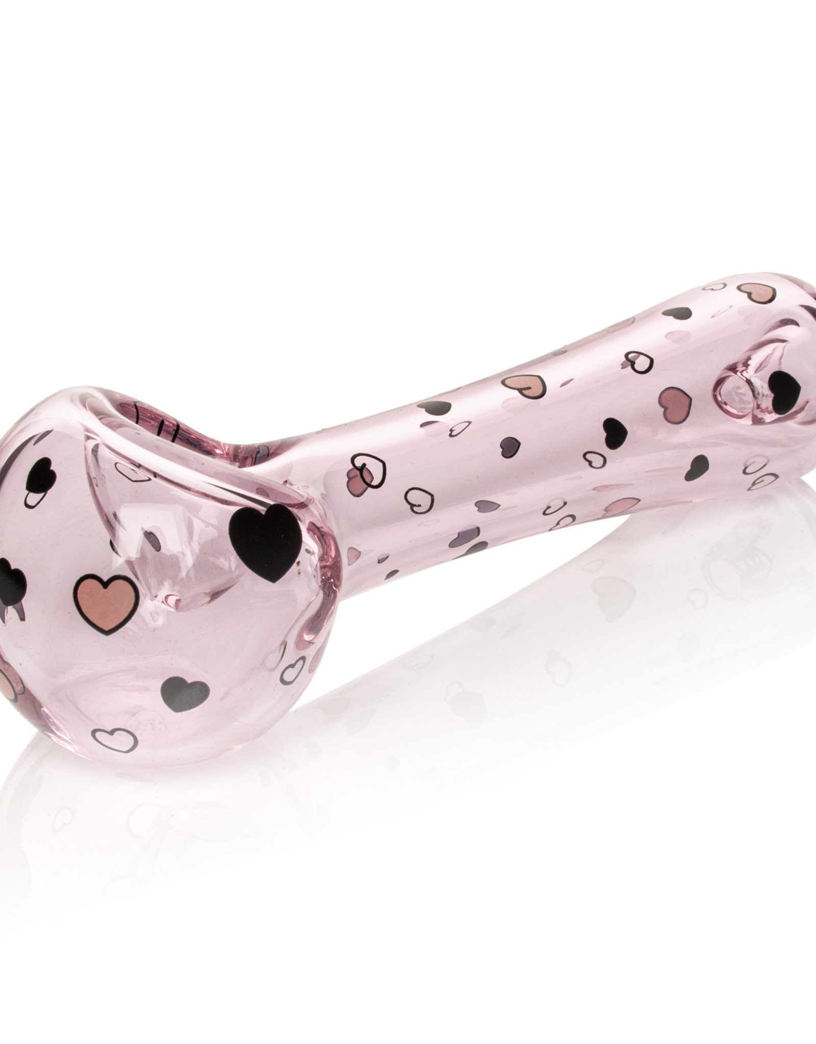 Red Eye Glass 4.5" Floating Hearts Hand Pipe by Red Eye Glass