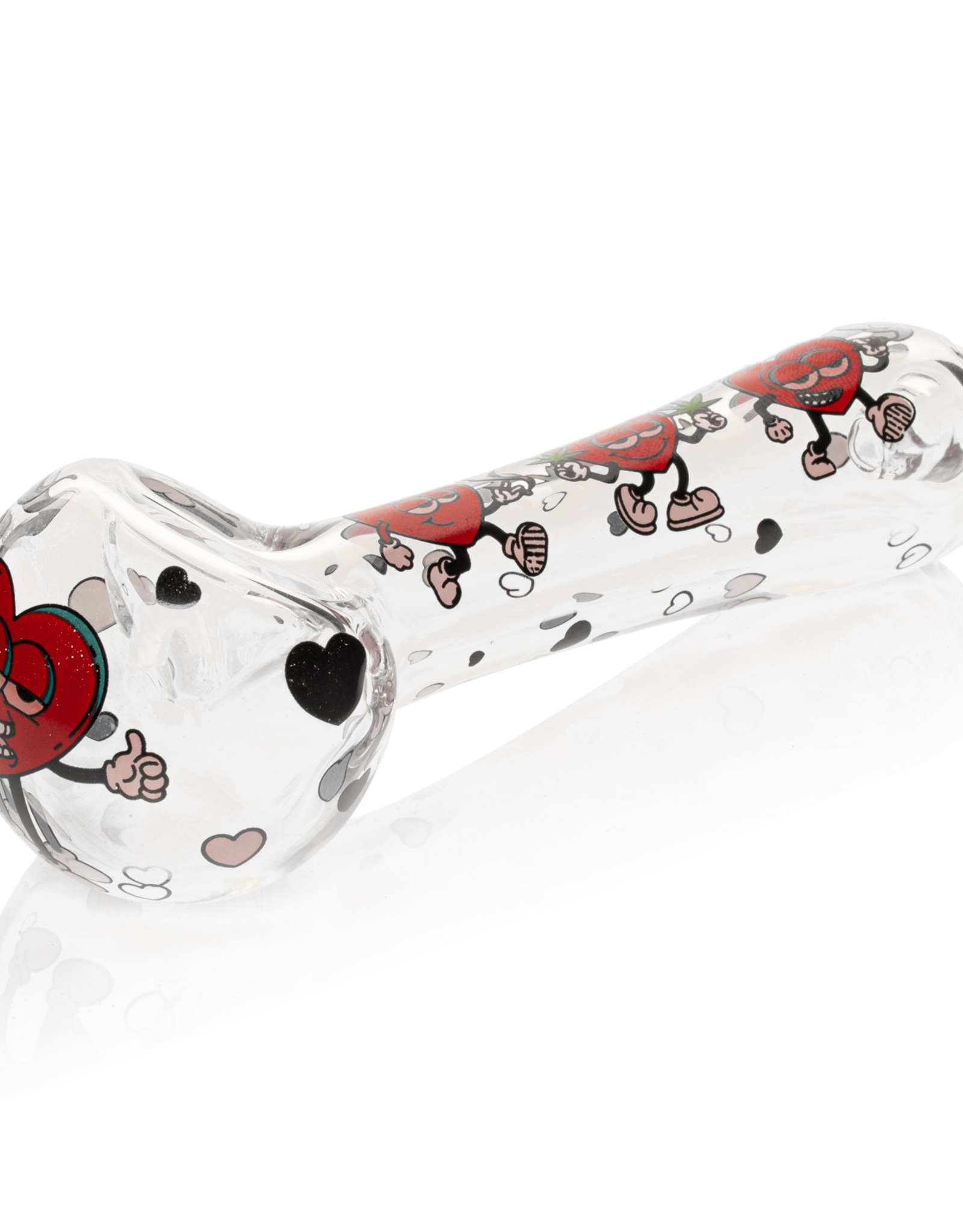 4.5" Smokin Hearts Hand Pipe by Red Eye Glass