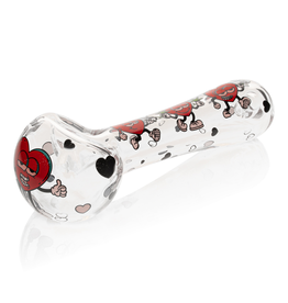 4.5" Smokin Hearts Hand Pipe by Red Eye Glass