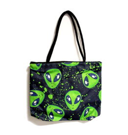 Techno Jute Tote Bag - Alien