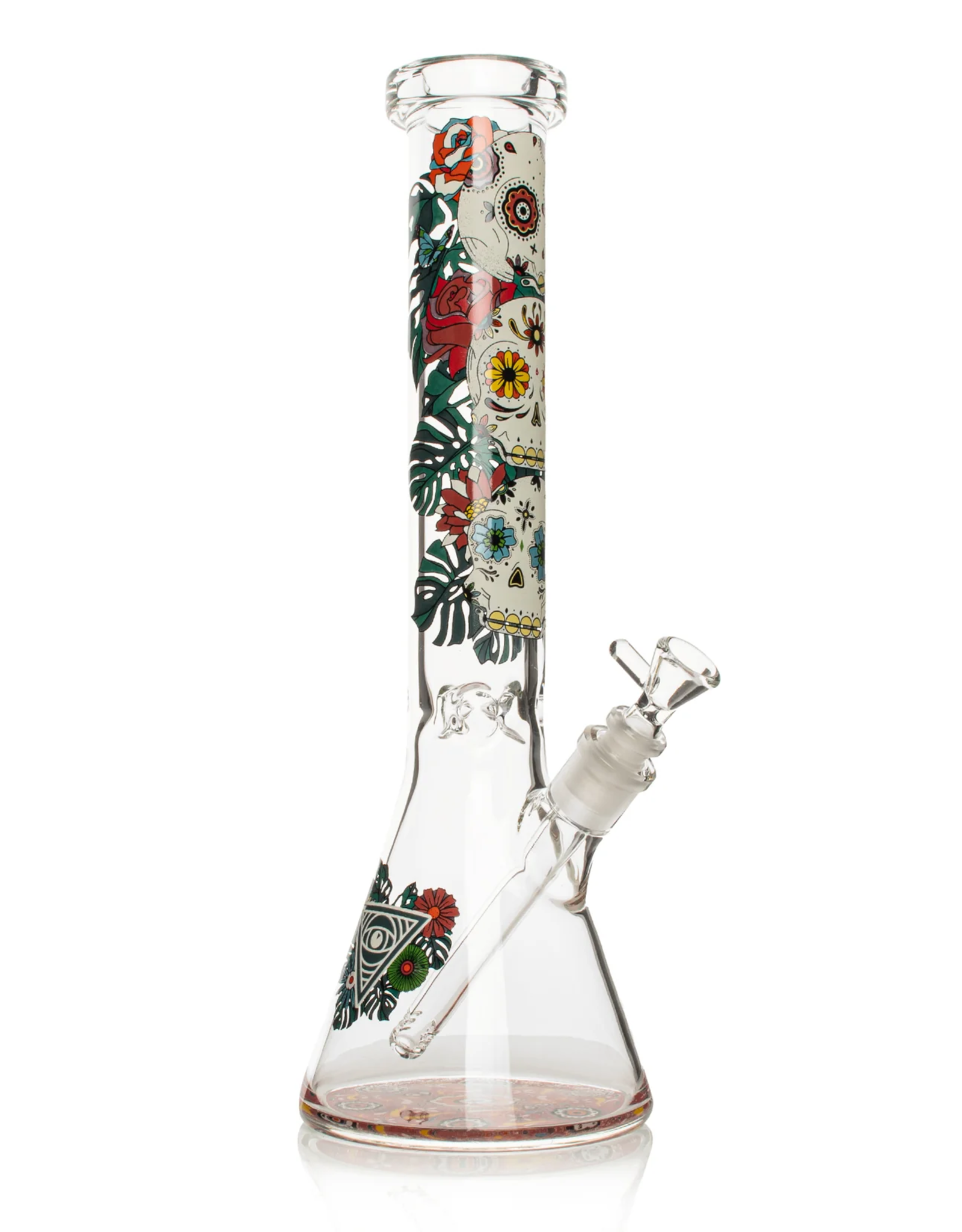 Red Eye Glass 15" 7mm Thick Sugar Skull Glow-in-the-Dark by Red Eye Glass