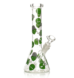 Red Eye Glass 10" Alien Glow-in-the-Dark Beaker by Red Eye Glass
