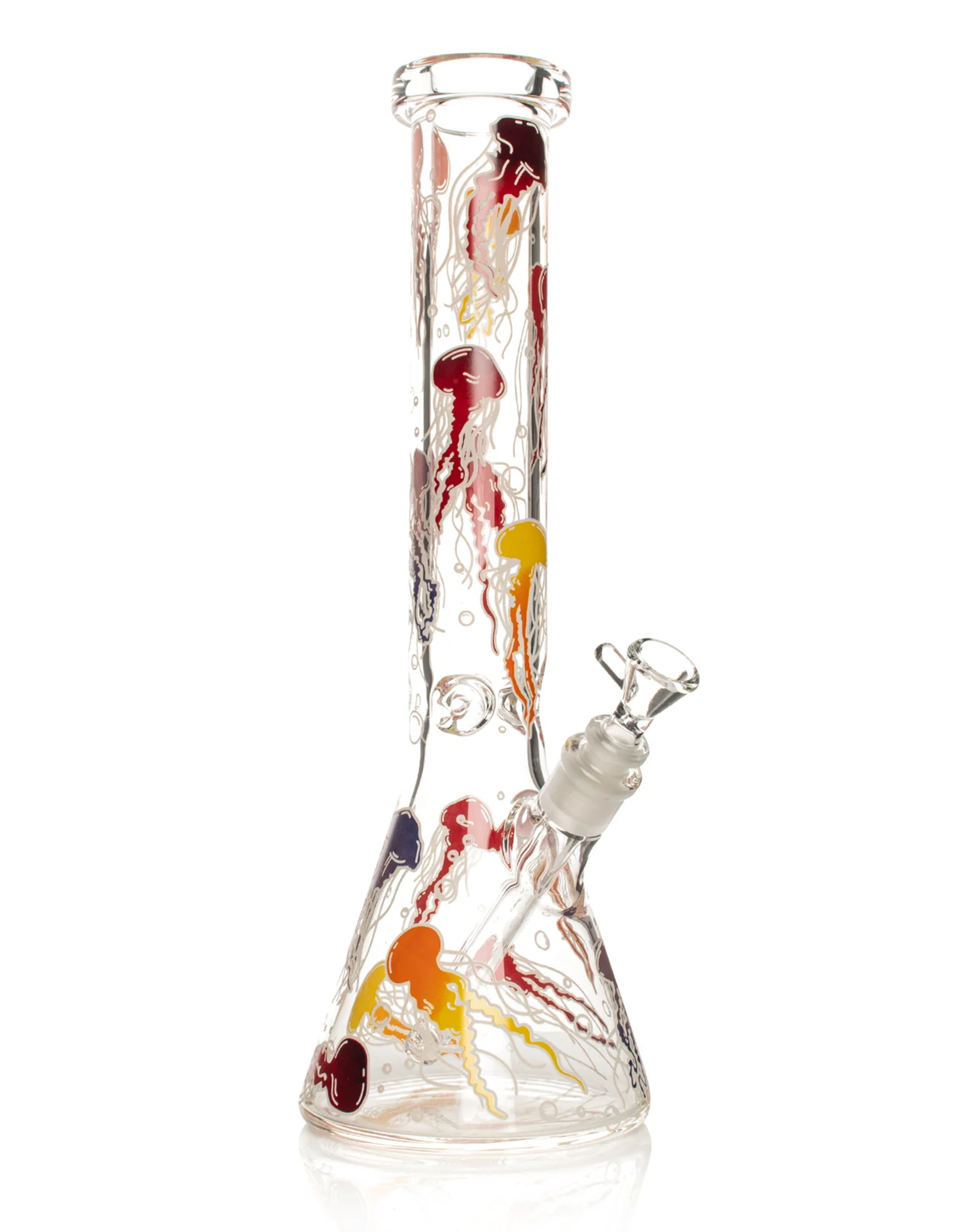 15" 7mm Thick Jellyfish Glow-in-the-Dark Beaker by Red Eye Glass
