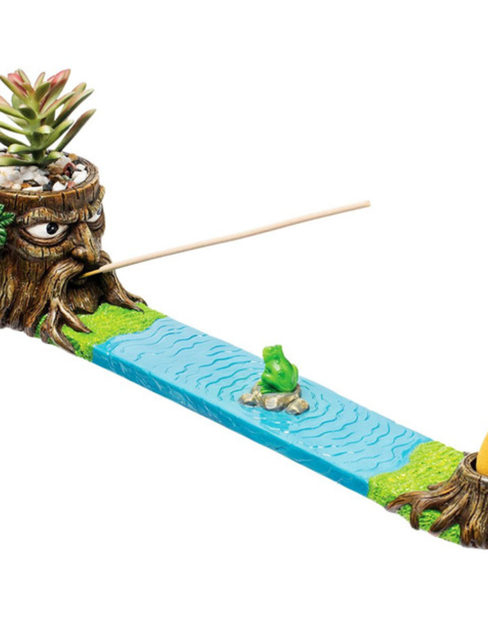 Fujima Tree Man Incense Burner with Faux Plant - 12.5"