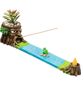 Fujima Tree Man Incense Burner with Faux Plant - 12.5"