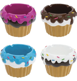 Cupcake Polystone Ashtray - 3.25" / Assorted Colours