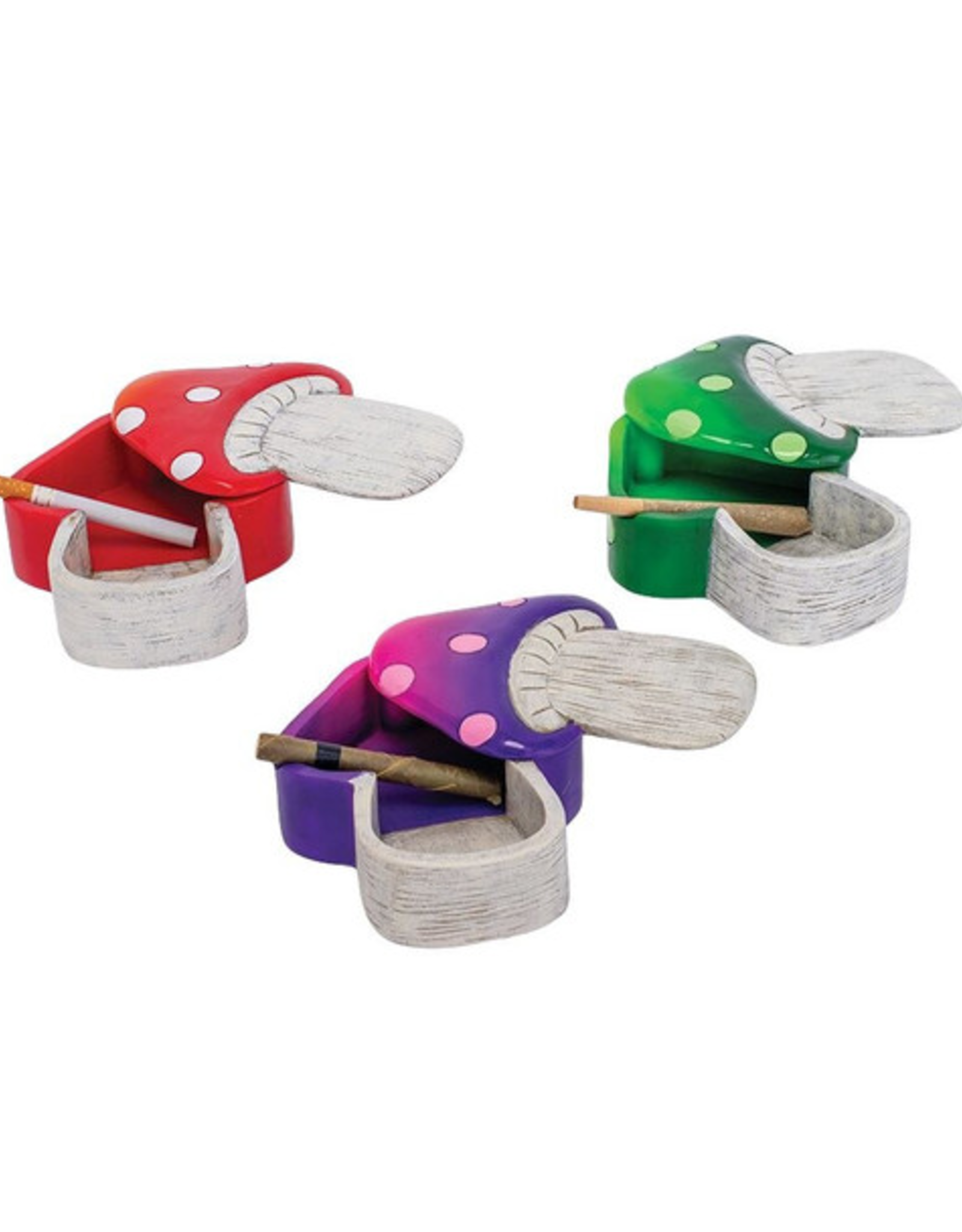 Spotted Mushroom Covered Polyresin Ashtray - 5.25" x 4" / Assorted Colours