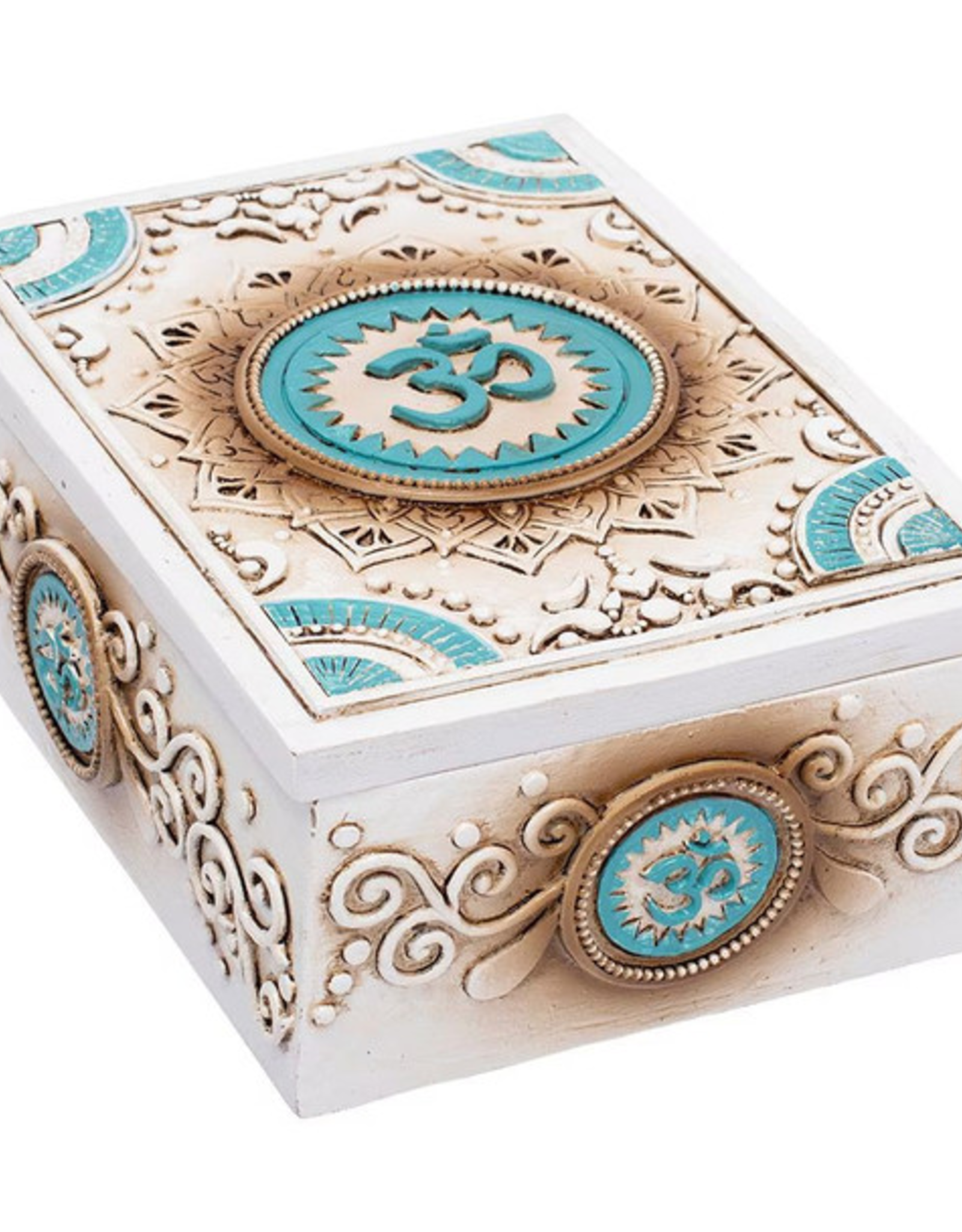 Om Symbol Tarot Polyresin Stash Box - 5.5"x4"