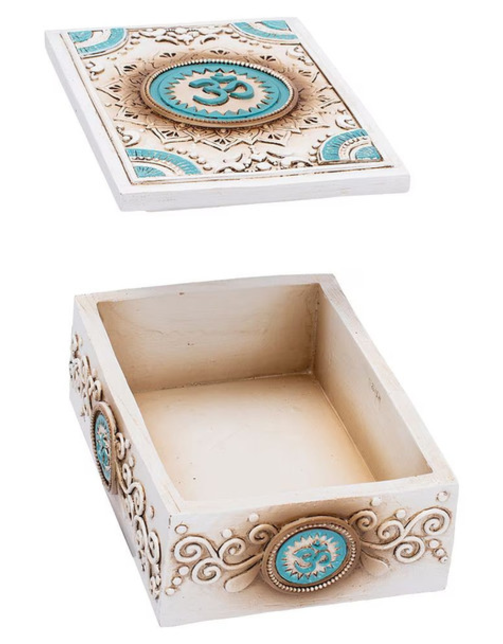 Om Symbol Tarot Polyresin Stash Box - 5.5"x4"