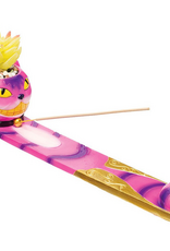 Trippy Cat Incense Burner with Faux Plant - 12.5"