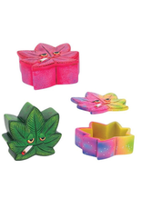 Stoned Hemp Leaf Polyresin Stash Box - 3.5" x 3.5" / Assorted Colours