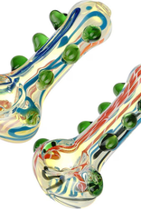 Conscious Flow Beaded Glass Spoon Pipe - 3" / Colours Vary Conscious Flow Beaded Glass Spoon Pipe - 3" / Colours Vary