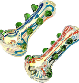 Conscious Flow Beaded Glass Spoon Pipe - 3" / Colours Vary