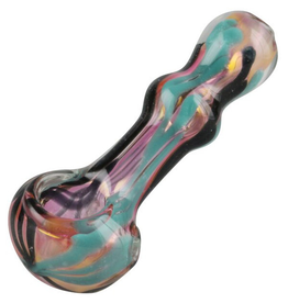 Gold Fumed Wigwag Glass Pipe - 3.5" / Colours Vary