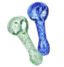 White Hot Nebula Frit Glass Pipe - 3.5" / Colours Vary