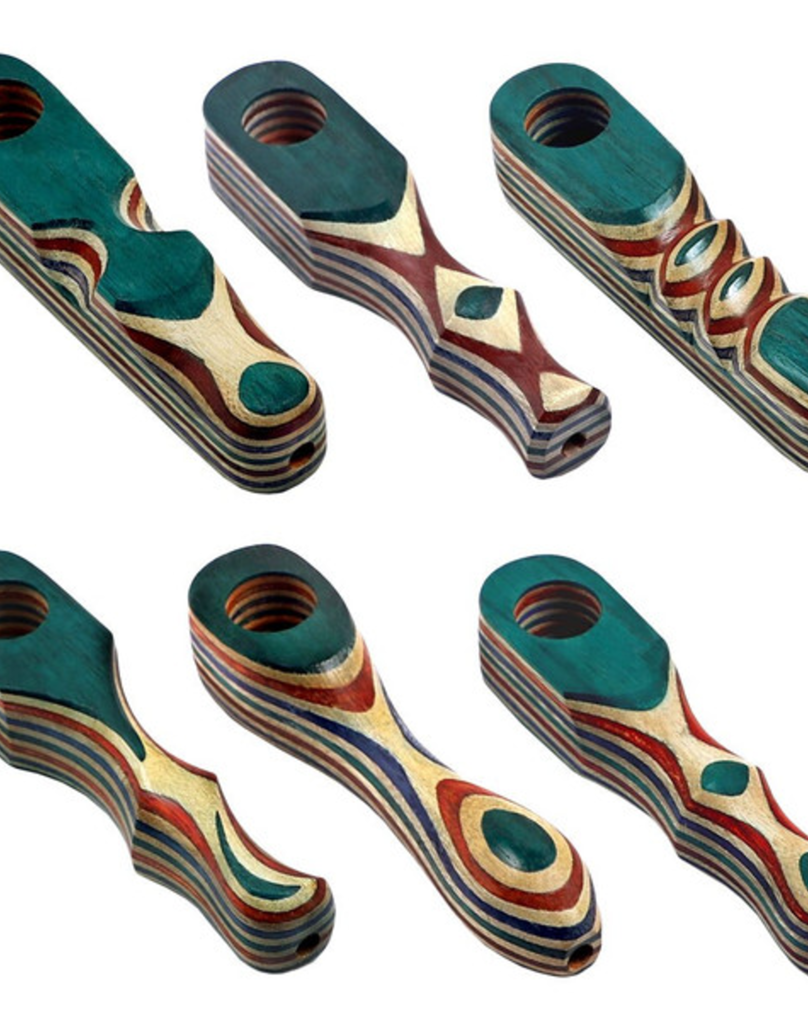 Colourful Wooden Pipe - 4" / Styles Vary