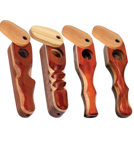 Padauk Wood Pipe w/ Swivel Lid - 3.75" / Styles Vary
