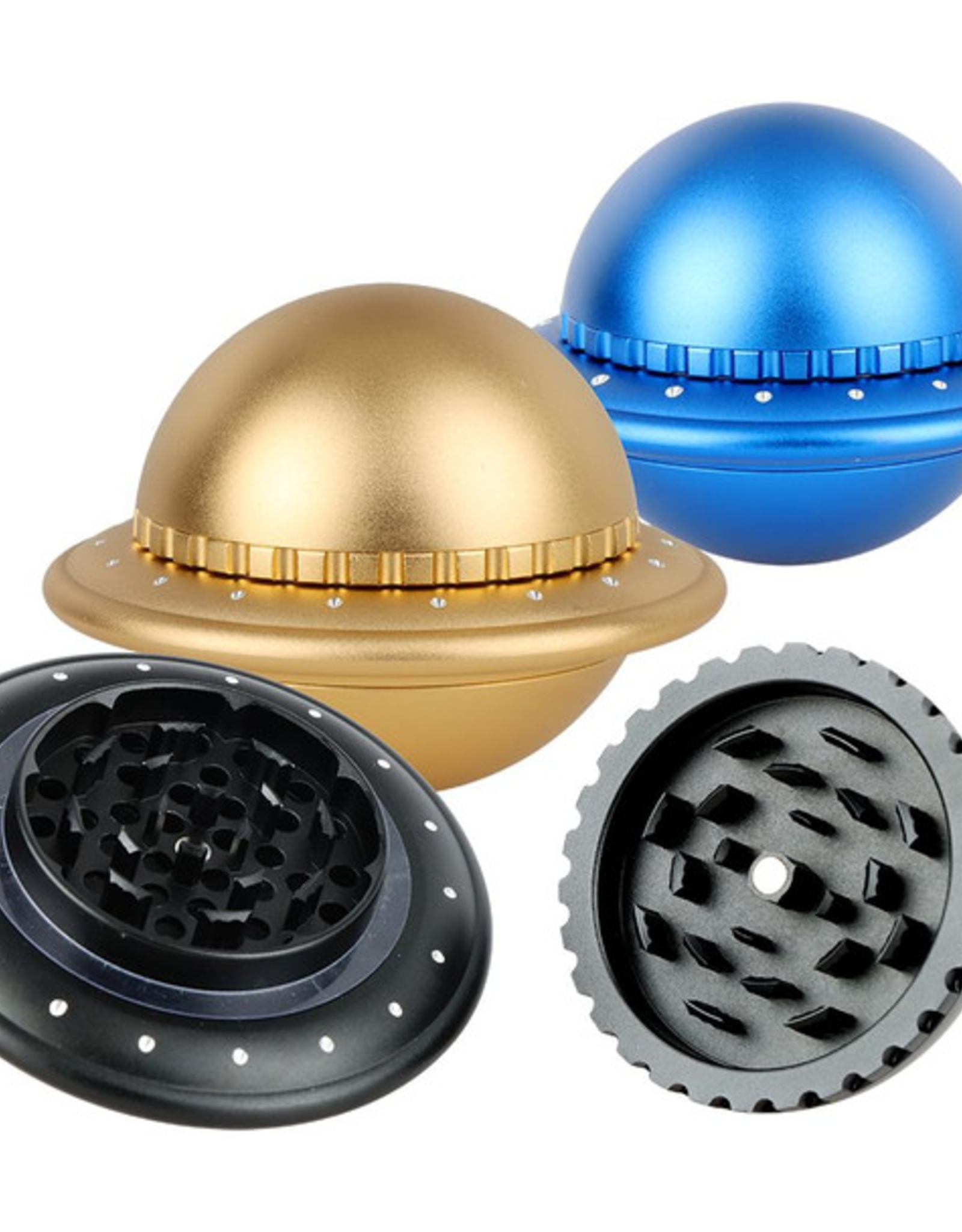 3 Piece UFO Aluminum Grinder - 1.8" / Assorted Colours