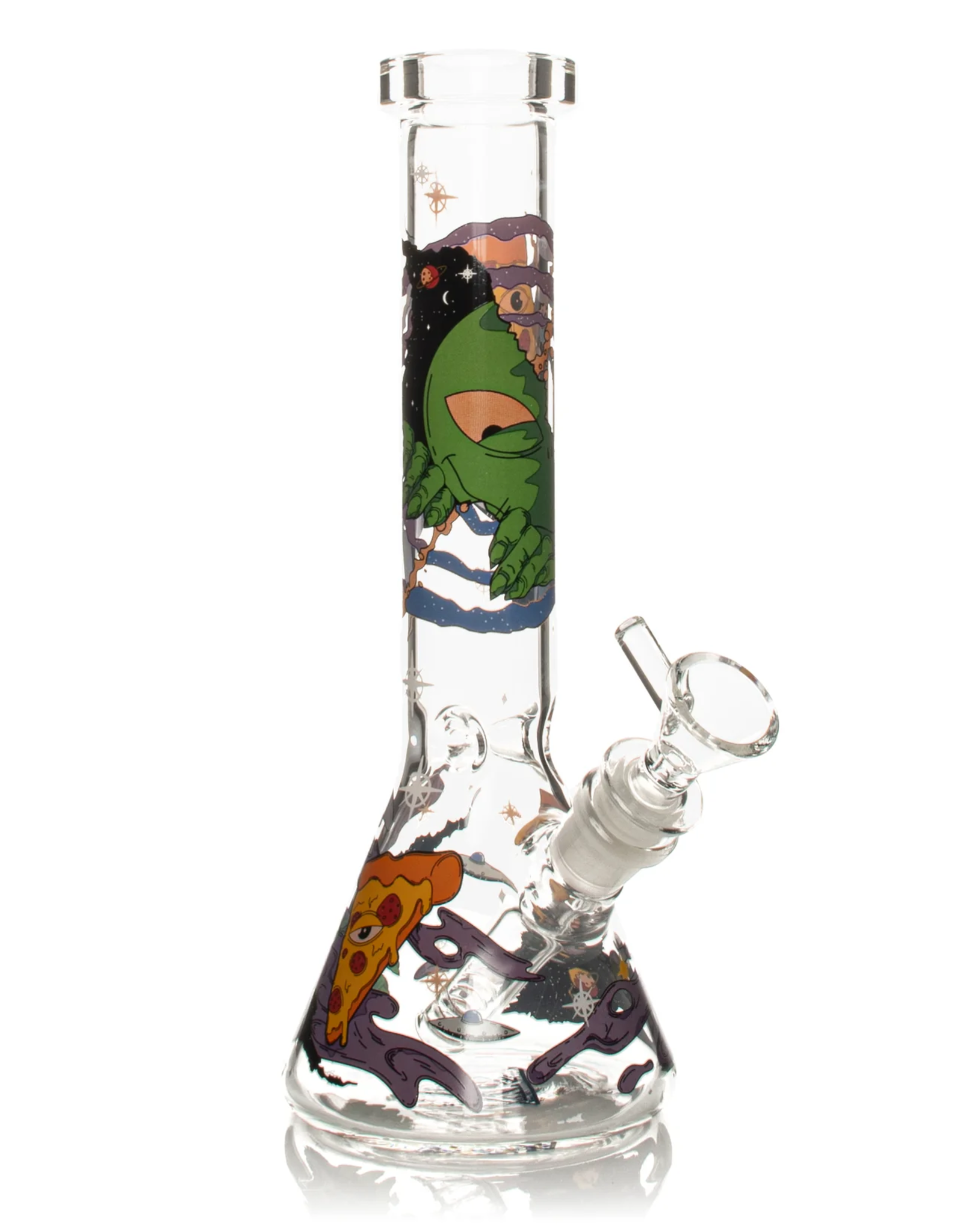 Red Eye Glass 10" Pizza Alien Beaker by Red Eye Glass