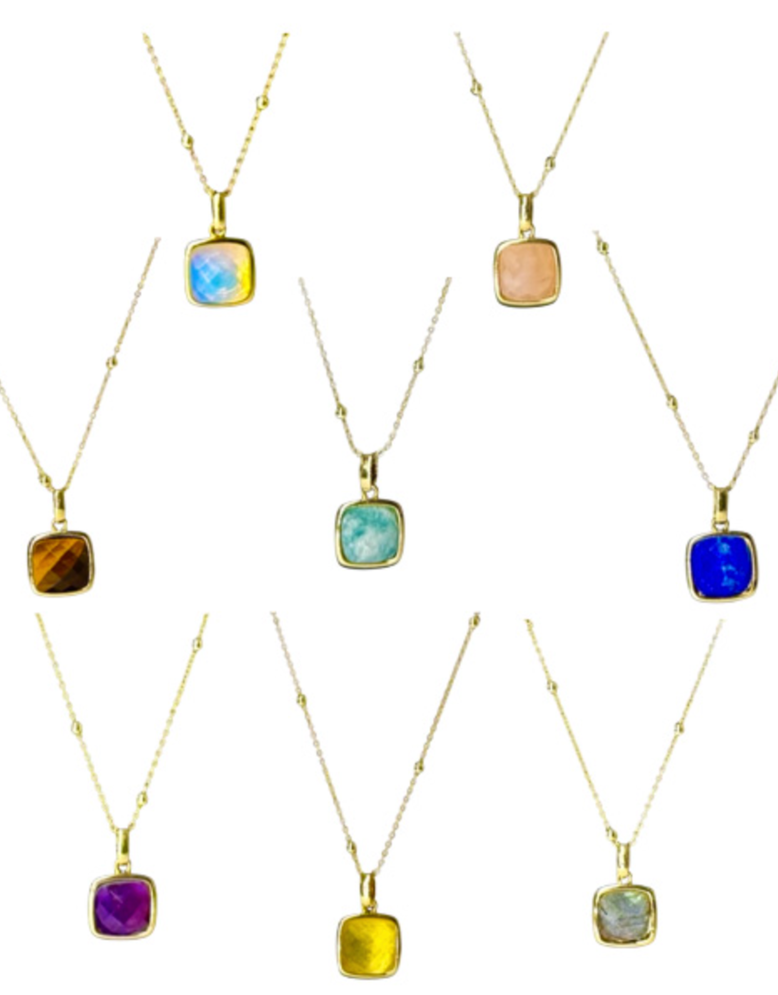 Faceted Square Necklace