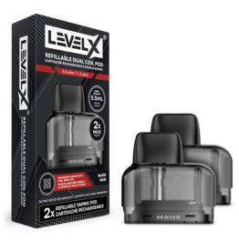 Level X Refillable Dual Coil Pod 5.5mL 0.6/1.2ohm (2 Pack)