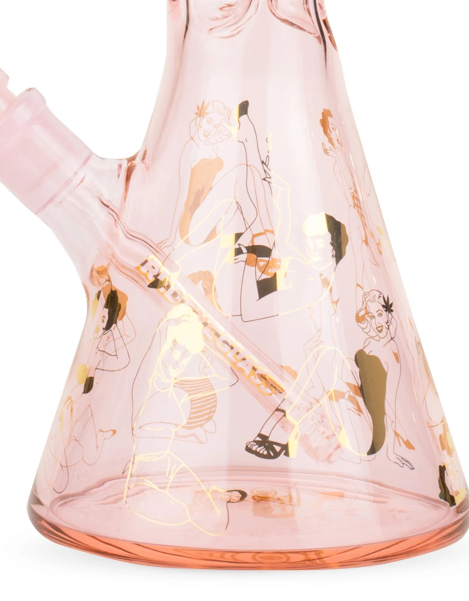 Red Eye Glass 15" Pink Pin-Up Beaker by Redeye Glass