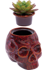 Red Skull Planter Ceramic Stash Jar - 4.5"