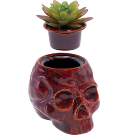 Red Skull Planter Ceramic Stash Jar - 4.5"
