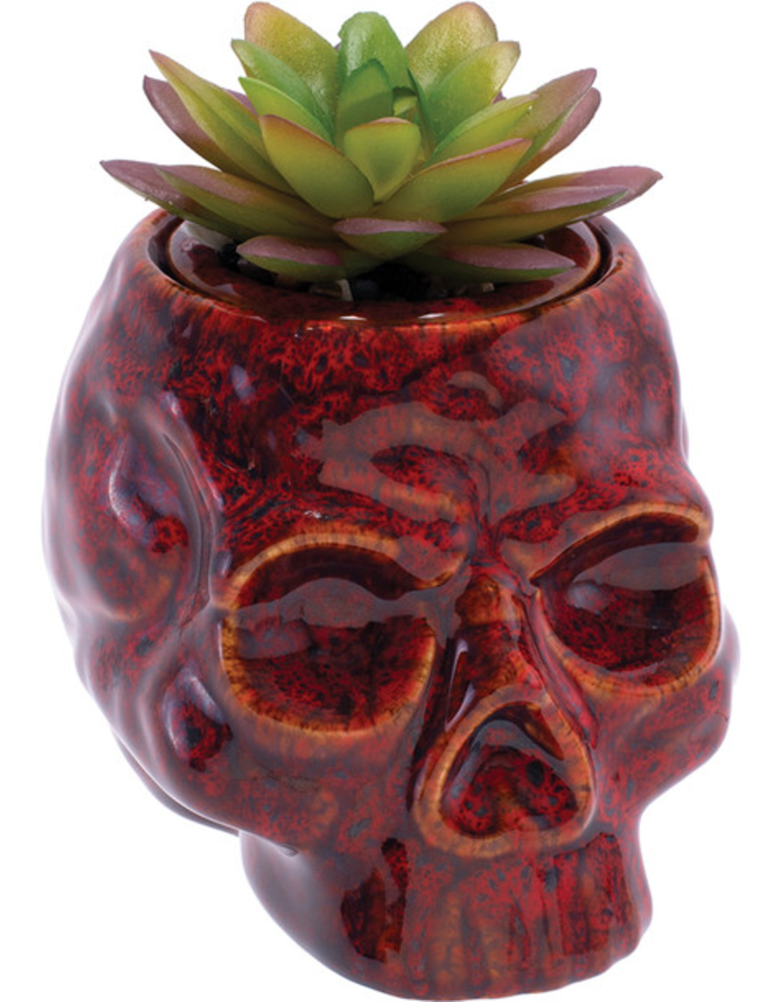 Red Skull Planter Ceramic Stash Jar - 4.5"