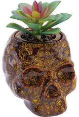Yellow Skull Planter Ceramic Stash Jar - 4.5"